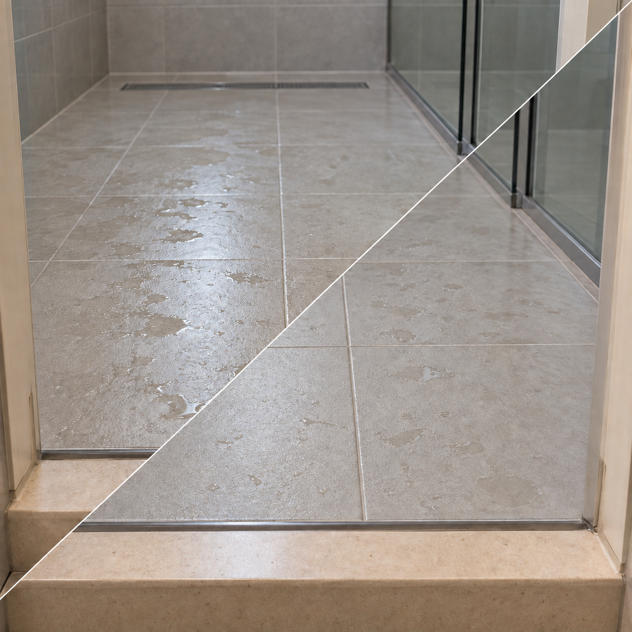 Suga Anti-slip Floor Primer Kaydırmaz Zemin Astar 1 kg — Temsili öncesi ve sonrası