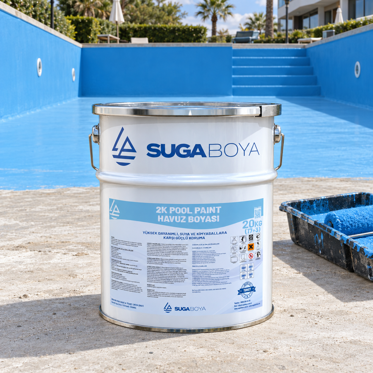 Suga Havuz Boyası 2K Pool Paint (17+3) 20 kg — uygulama fotoğrafı