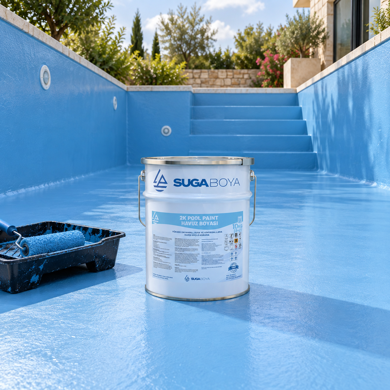 Suga Havuz Boyası 2K Pool Paint (8+2) 10 kg — uygulama fotoğrafı