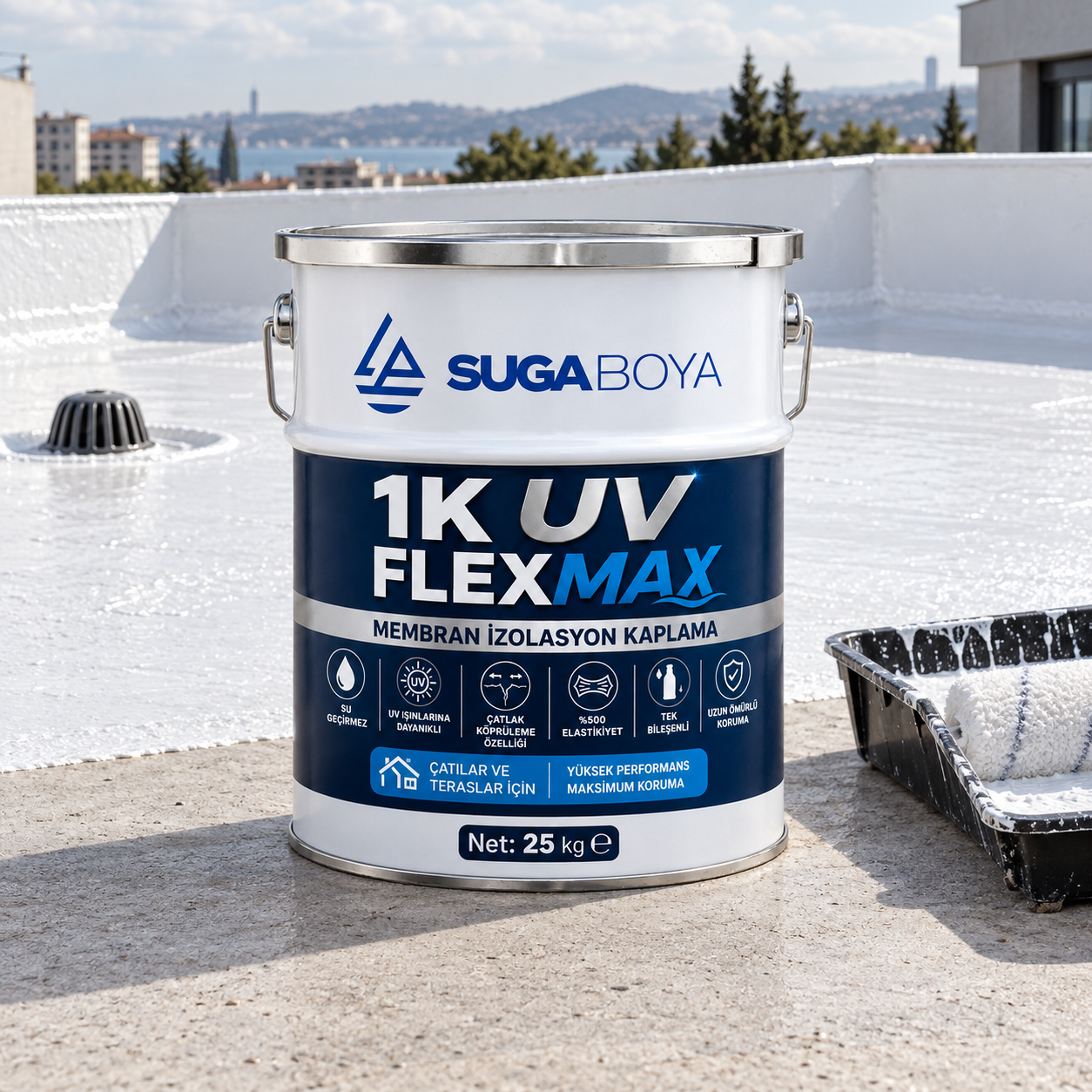 Poliüretan Esaslı UV Dayanımlı Su Yalıtım Membranı 25 kg — uygulama fotoğrafı