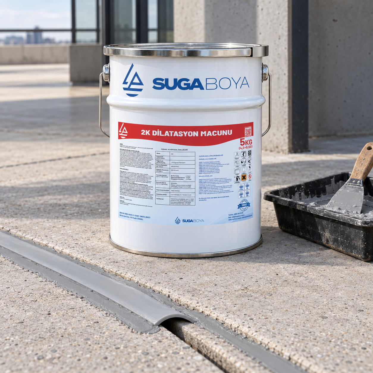 Suga 2K Dilatasyon Harcı (4,5+0,50) 5 kg — uygulama fotoğrafı