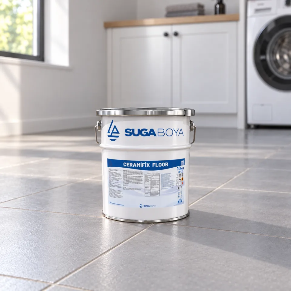 Suga Ceramifix Floor Fayans, Mermer, Granit Boyası 8+2 10 kg — uygulama fotoğrafı