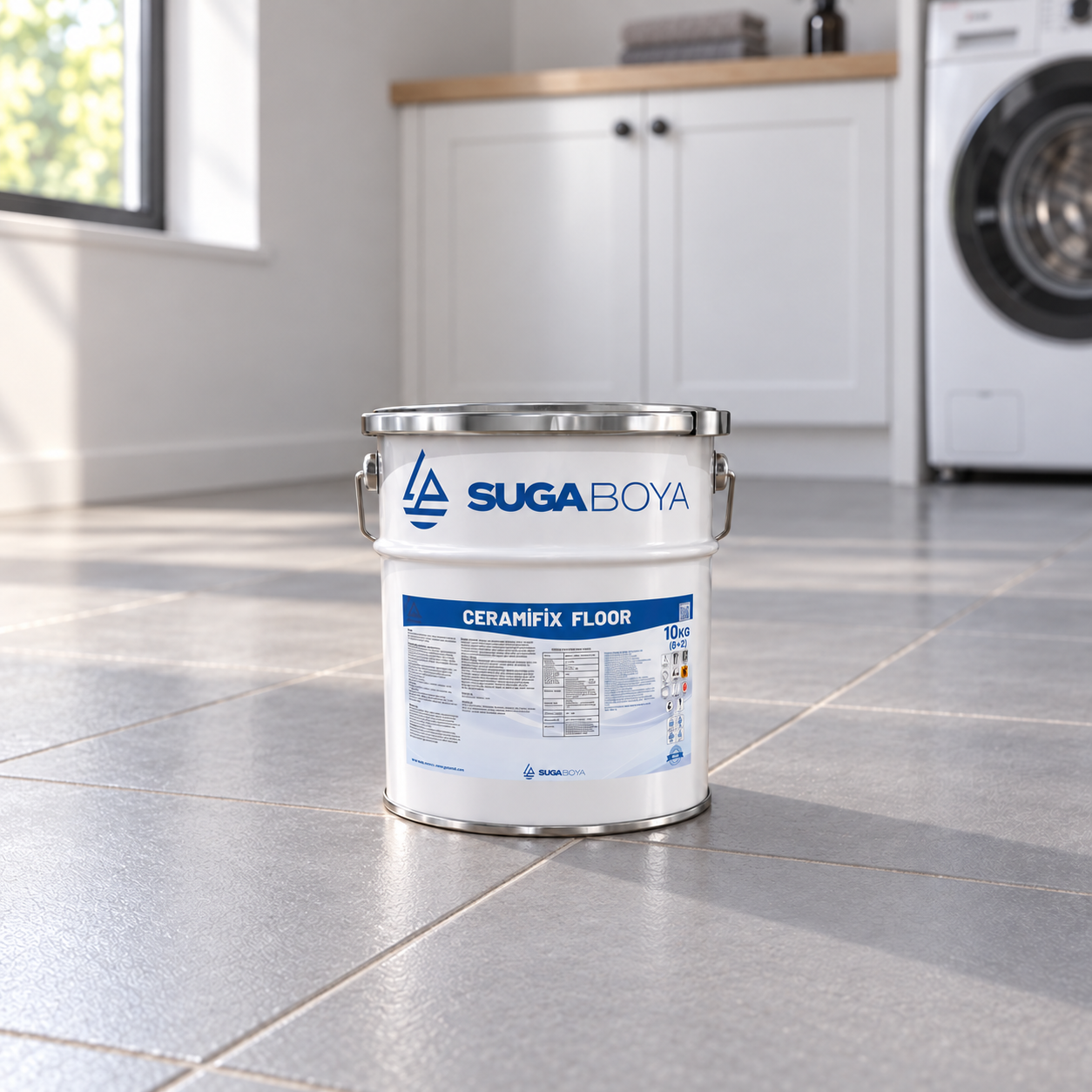 Suga Ceramifix Floor Fayans, Mermer, Granit Boyası 8+2 10 kg — uygulama fotoğrafı