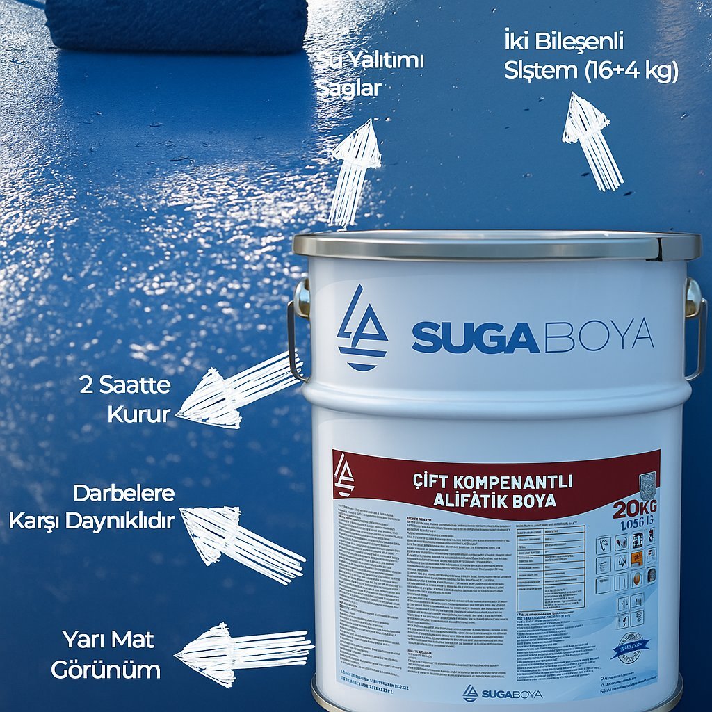 Suga Çift Kompenantlı Epoksi Zemin Boyası Alifatik Boya (20+5) 25 kg