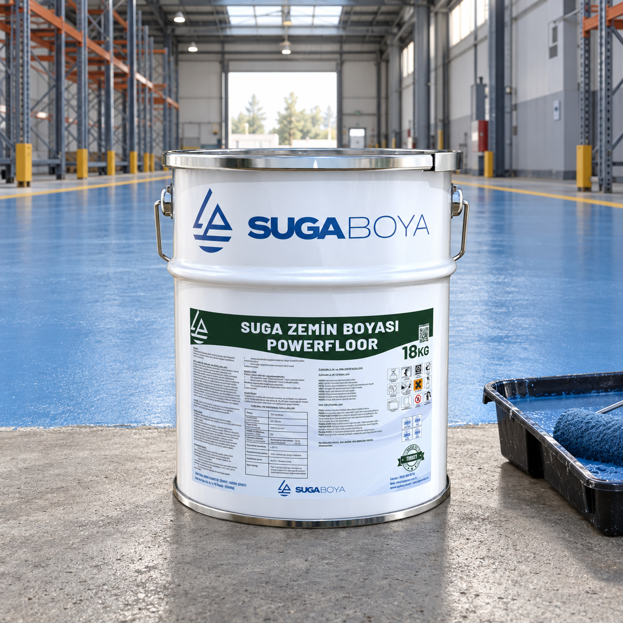 Suga Powerfloor Zemin Boyası 18 kg — uygulama fotoğrafı