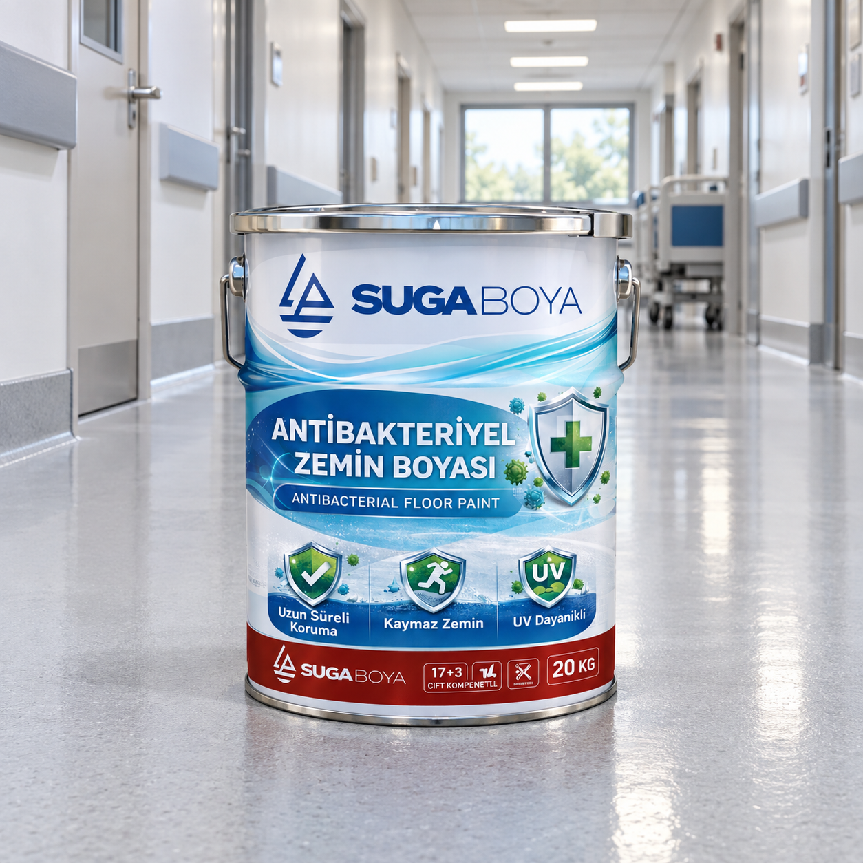 Suga Antibakteriyel Zemin Boyası 20 kg — uygulama fotoğrafı