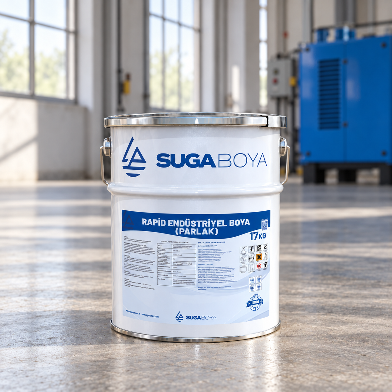 Suga Rapid Endüstriyel Boya Parlak 17 kg — uygulama fotoğrafı