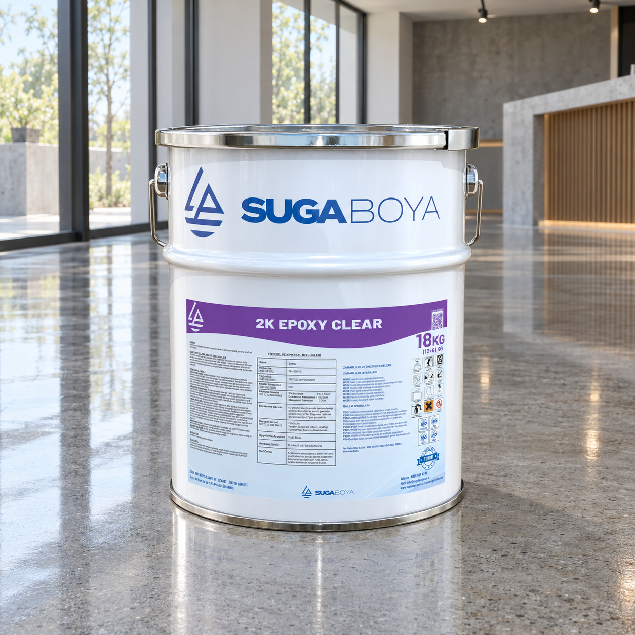 Suga Epoxy Clear 2K (12+6) 18 kg — uygulama fotoğrafı
