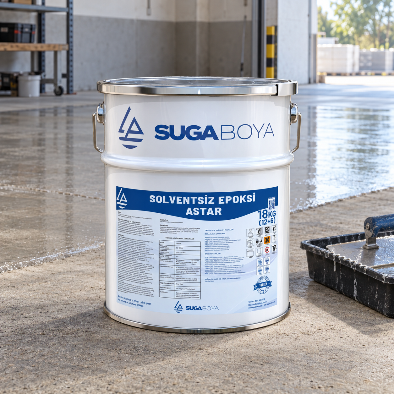 Suga Solventsiz Epoksi Astar (12+6) 18 kg — uygulama fotoğrafı