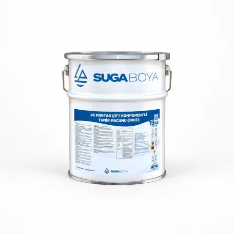 Suga 2K Mortar Çift Komponentli Tamir Macunu İnce 13+6 ambalajı